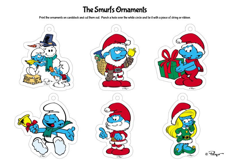 Наклейки со смурфиками