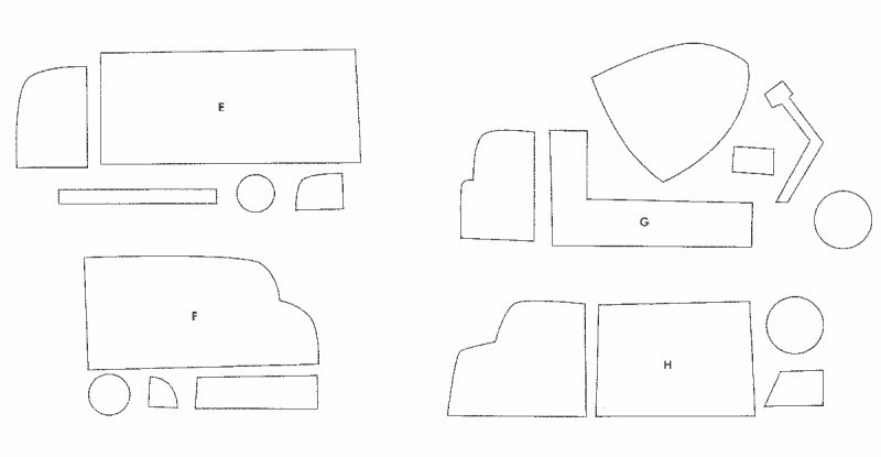 Машинка из картона трафарет