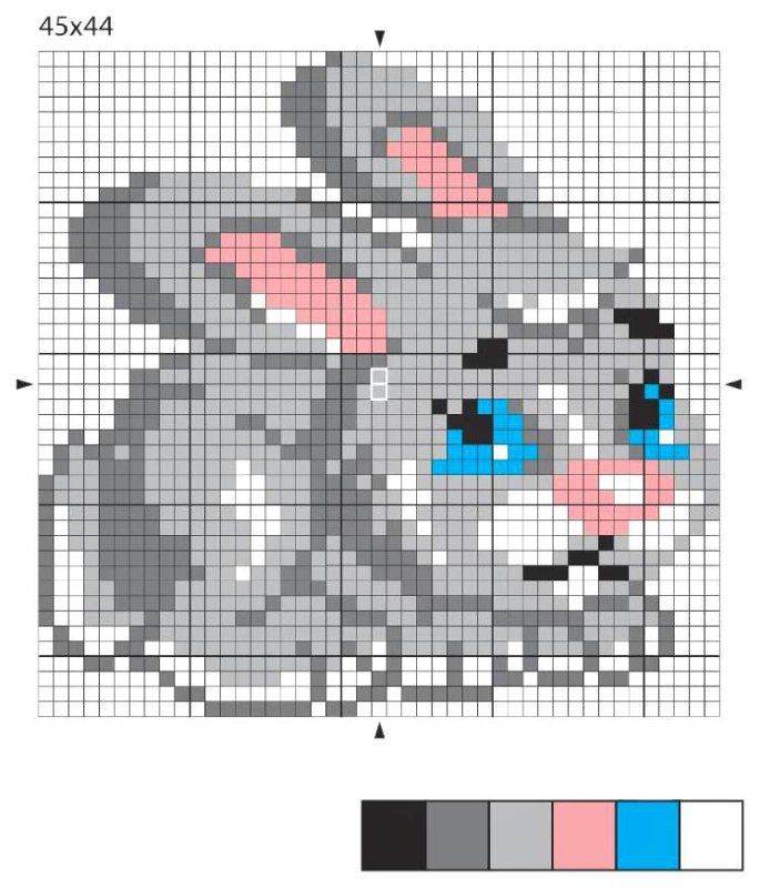 Зайка вышивка крестом схема