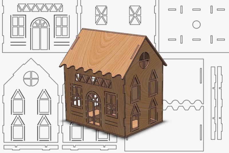 Макет домика из фанеры