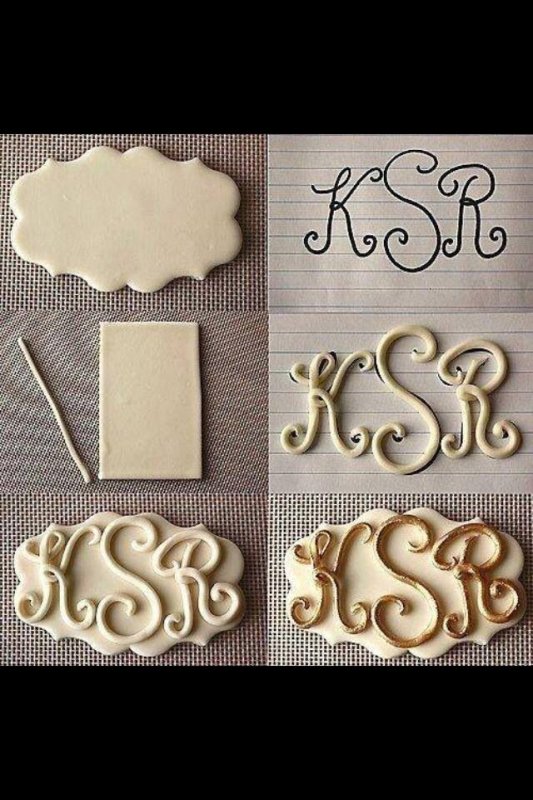 Украшение торта вензелями