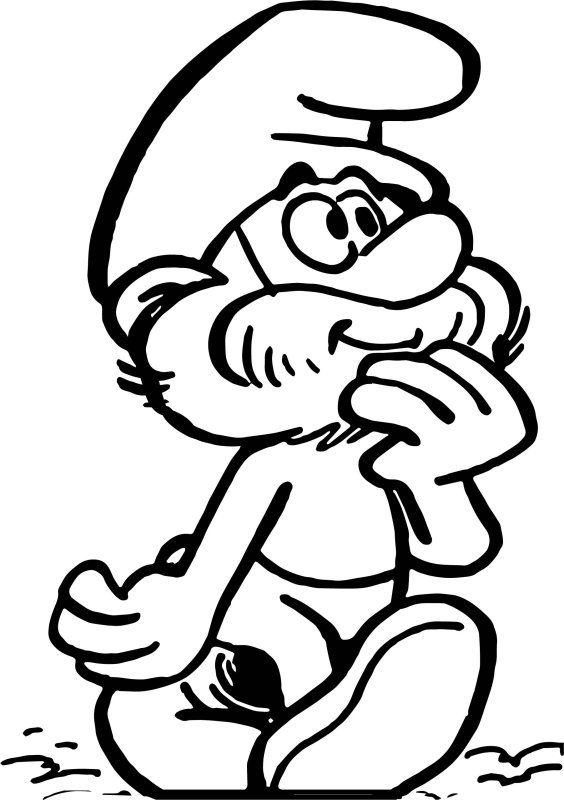 Папа Смурф раскраска