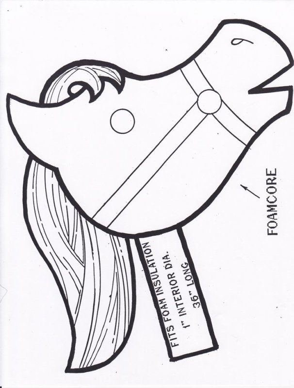 Лошадь на палке трафарет