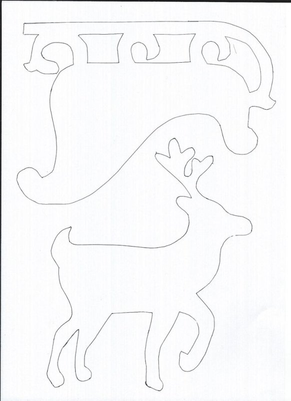 Трафарет оленя для вырезания из картона