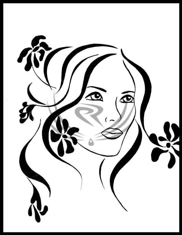 Контур лица женщины