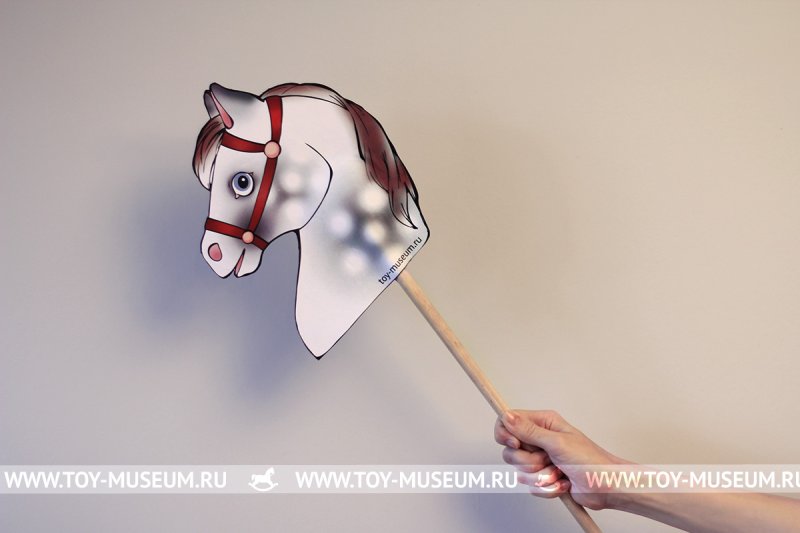 Картонные лошадки на палочке