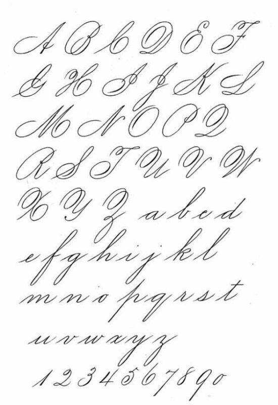 Русский алфавит спенсериан каллиграфия