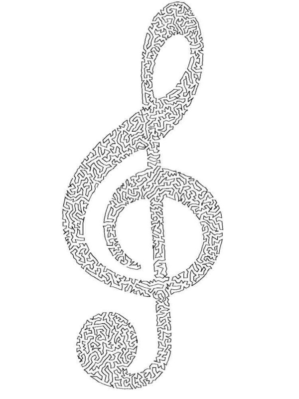 Скрипичный ключ раскраска