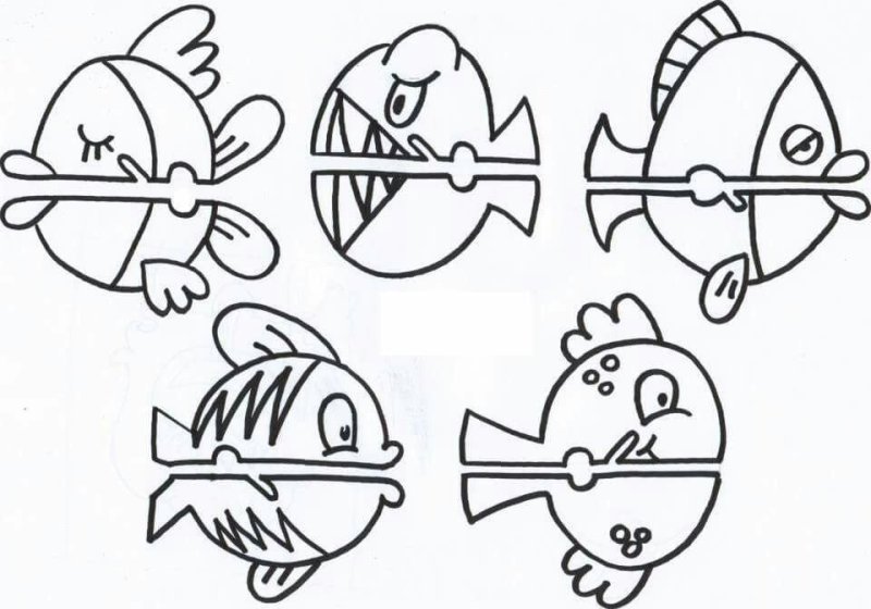 Трафареты рыб на прищепки