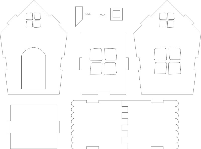 Макет домика из фанеры