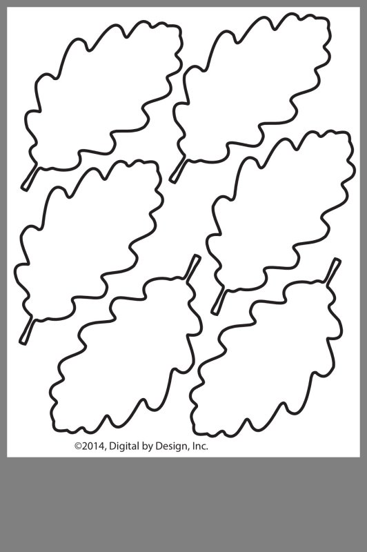 Дубовый лист трафарет