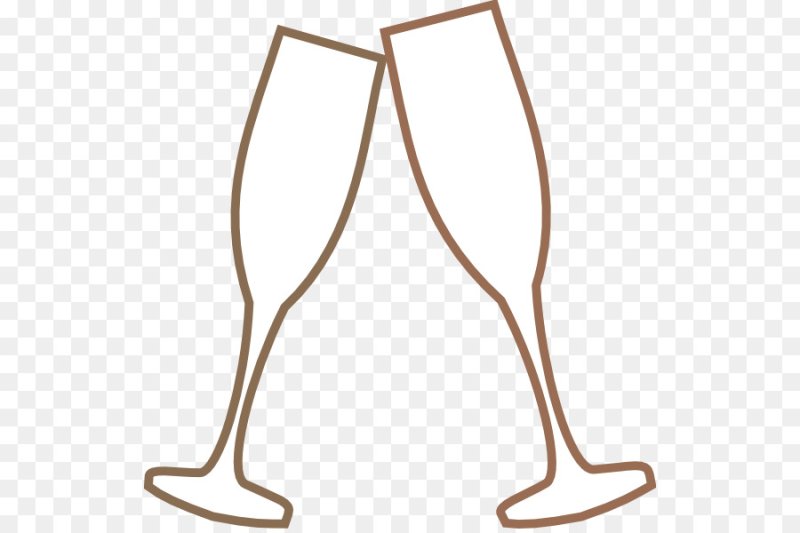 Бокал шампанского контур