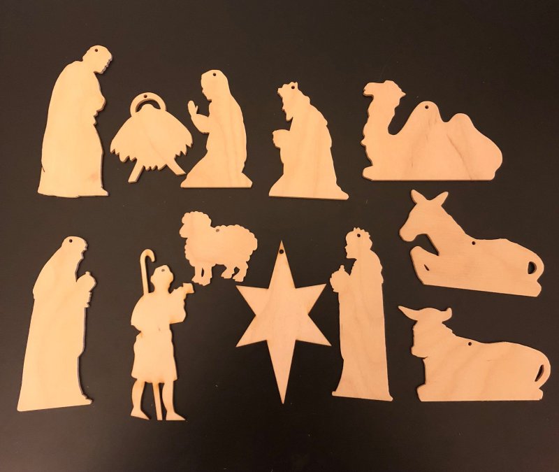 Рождественский вертеп фигурки для вырезания