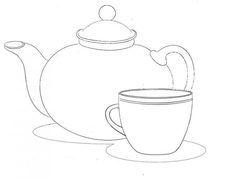 Чайник раскраска