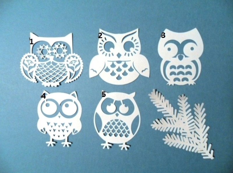 Новогодние украшения на окна Совы