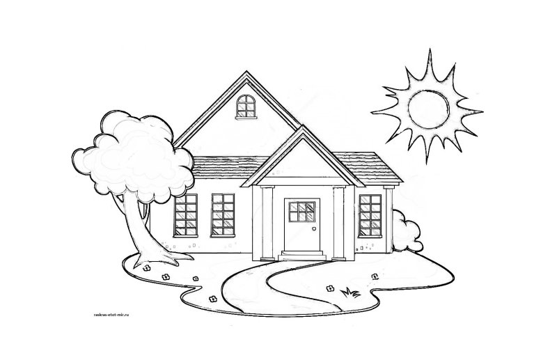 Дачный дом раскраска для детей