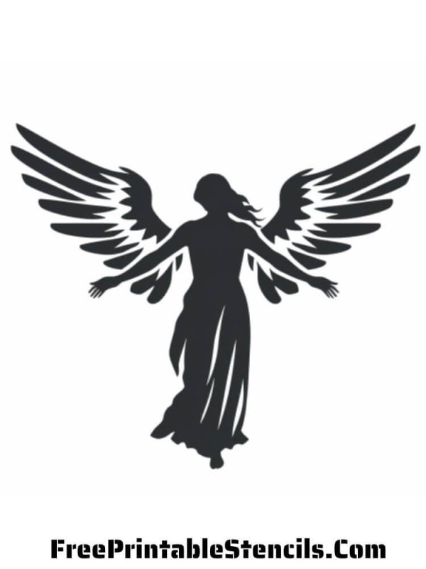 Крылья ангела трафарет