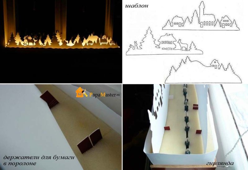 Новогоднее украшение на подоконник с подсветкой