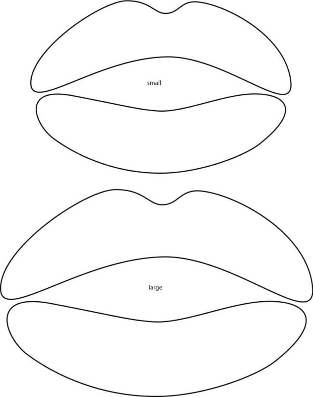 Трафарет губы для броши