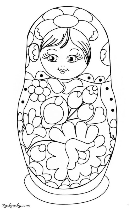 Полхов-Майданская Матрешка раскраска