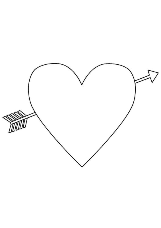 Сердечко картинка раскраска