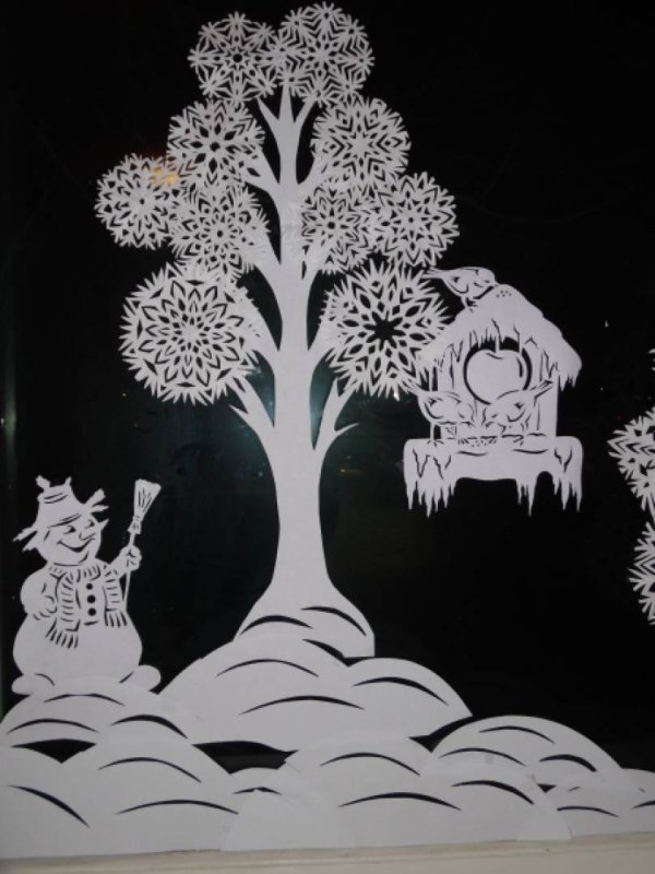 Украшения на окна деревья