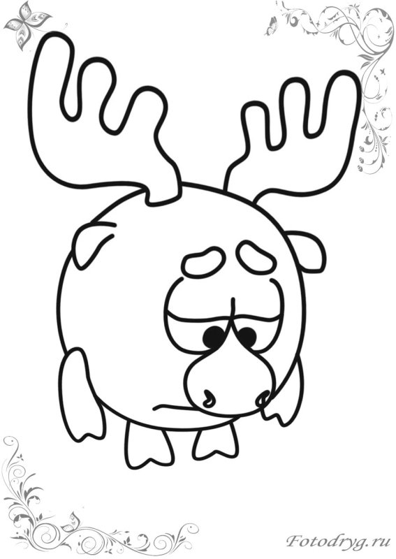 Трафарет Смешарики для рисования