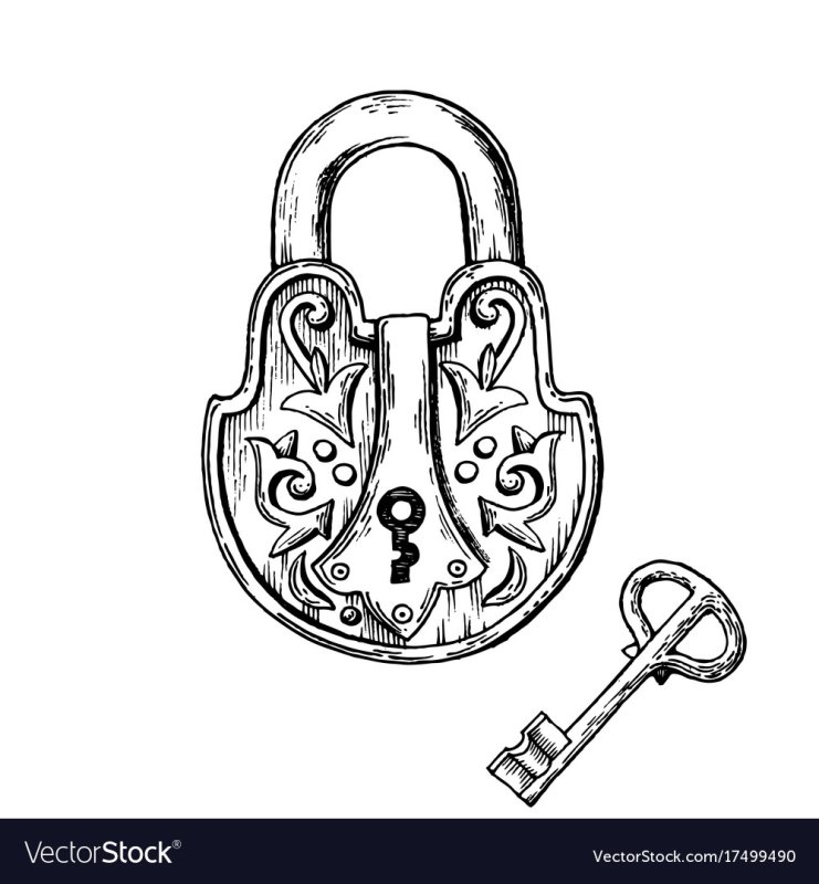 Замок навесной раскраска для детей