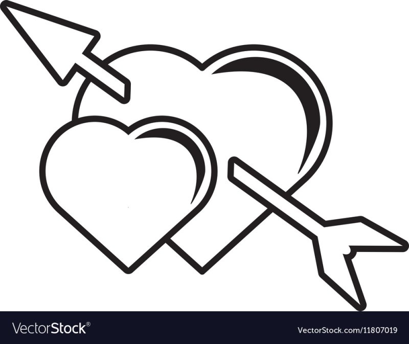 Сердце со стрелой рисунок карандашом