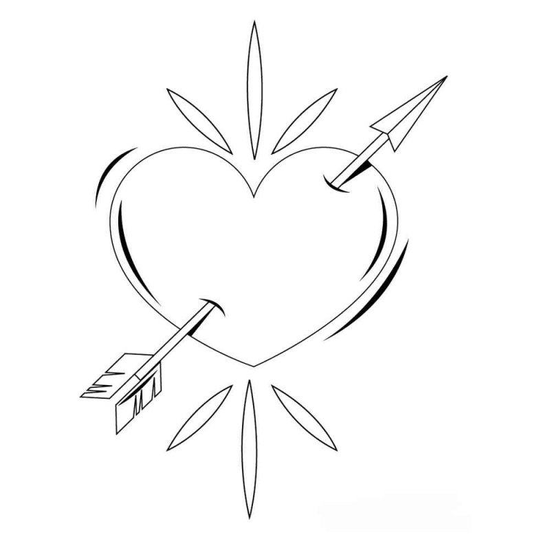 Сердце картинка раскраска