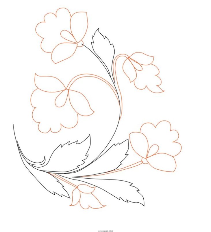 Узоры цветов для росписи