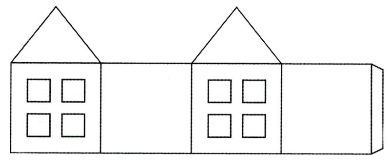 Развертка бумажного домика