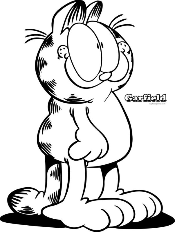 Гарфилд картинки для срисовки