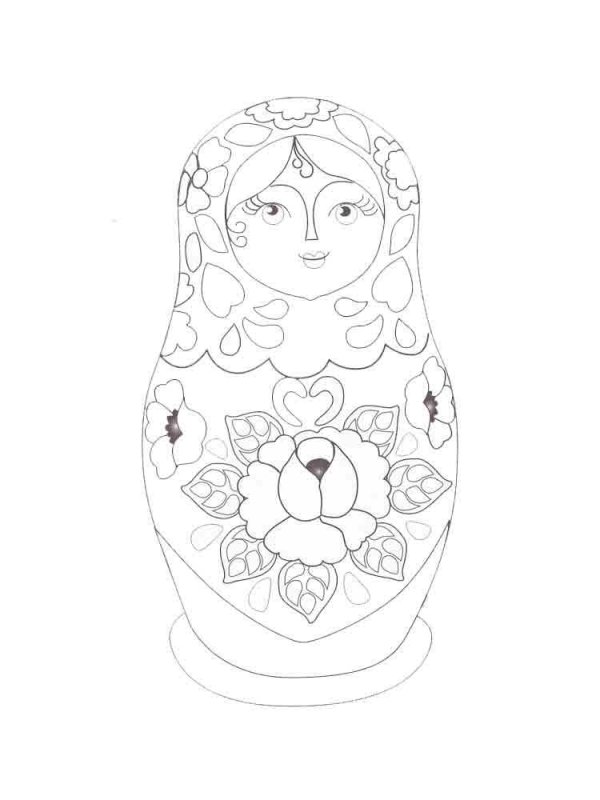 Полхов-Майданская Матрешка раскраска