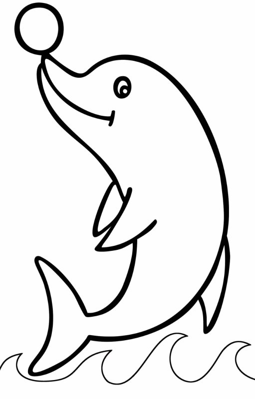 Трафарет дельфина для рисования