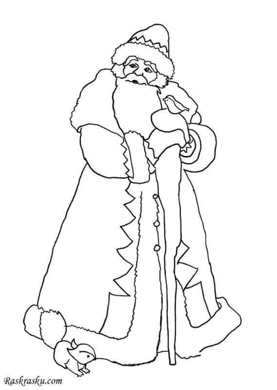 Дед Мороз раскраска