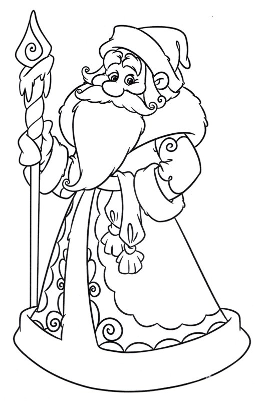 Дед Мороз раскраска для детей