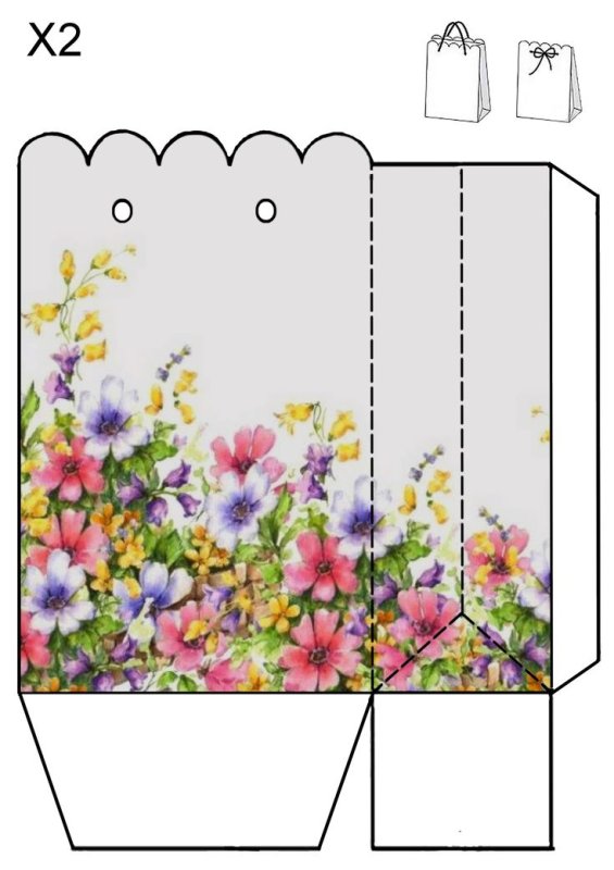 Подарочный пакет макет для печати