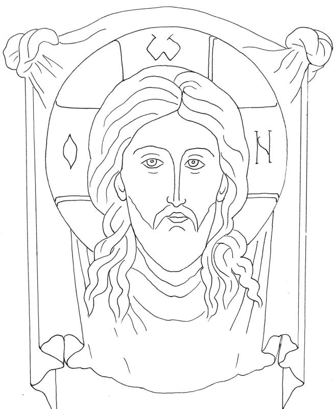 Прорись иконы спас Нерукотворный