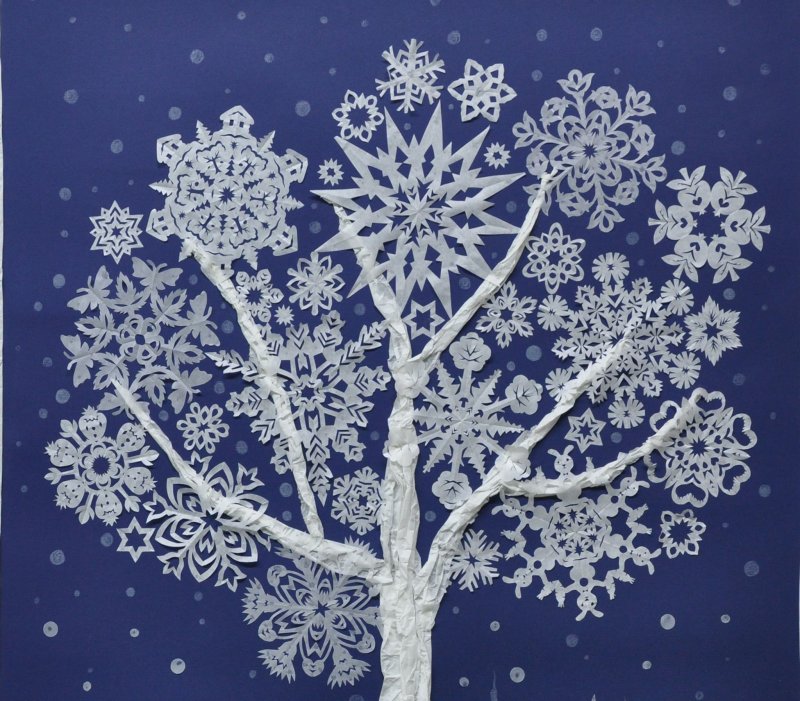 Снежинка из дерева
