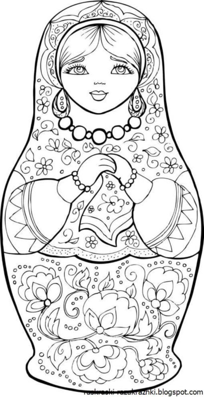 Русская матрёшка расскраска