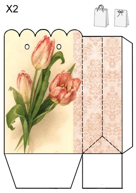 Подарочный пакет развертка