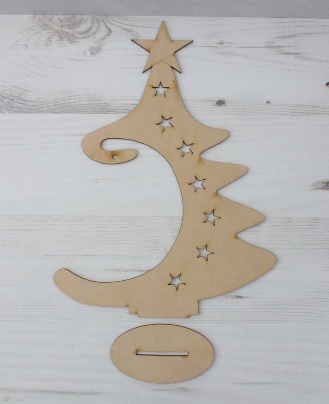 Трафарет елочки на подставке