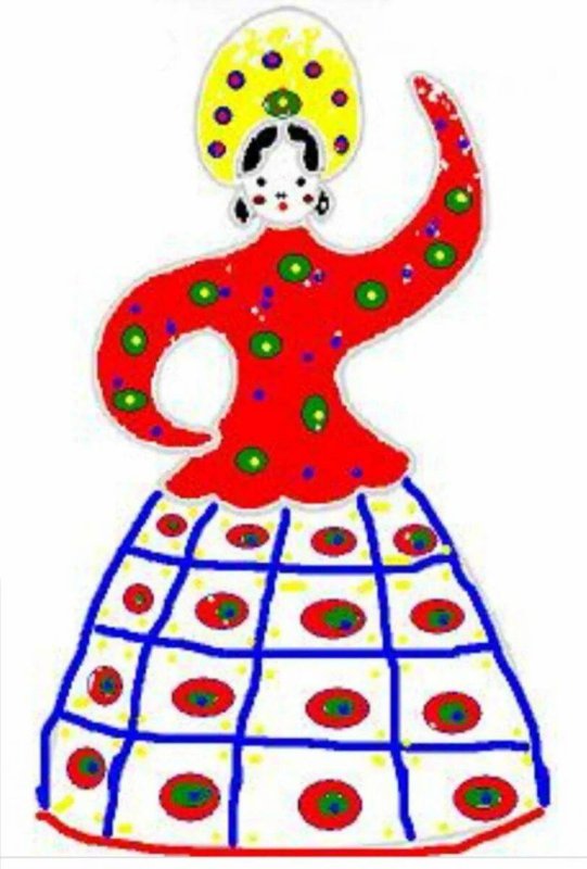 Барышня Водоноска Дымковская роспись