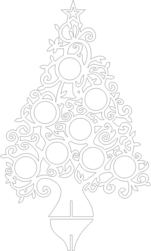 Новогодняя елка трафарет