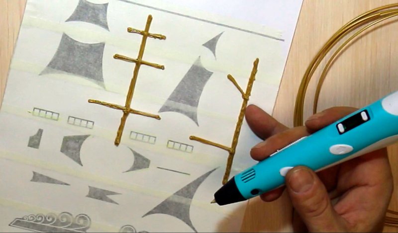 3d ручка кораблик трафарет