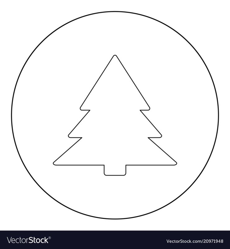 Трафарет елки в кружочке