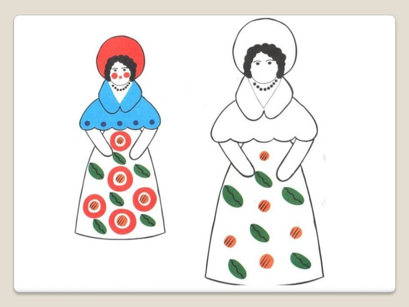 Дымковская барышня рисование