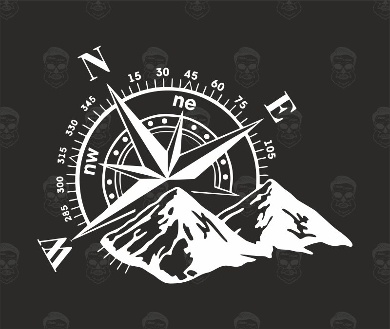 Наклейка на авто в виде компаса