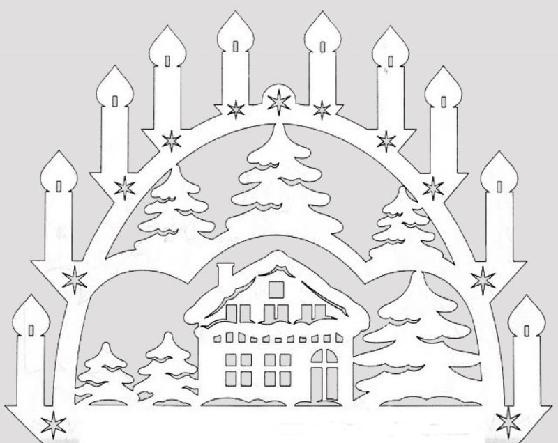 Новогодние трафареты на ок